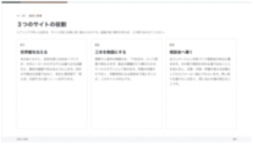 サイトの役割を整理した提案スライド